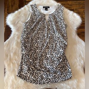 Chico's Black and White Animal Print Tank Top